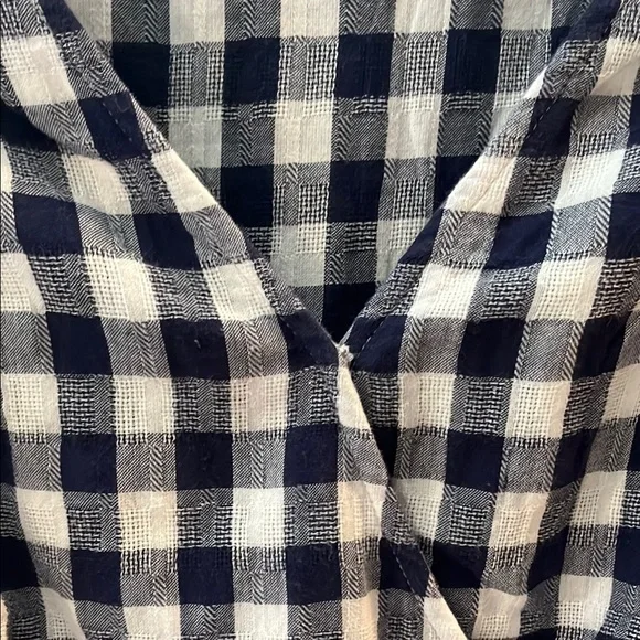 Old Navy Blue Checkered Midi Dress with Ruffle Sleeves - Picture 6 of 8